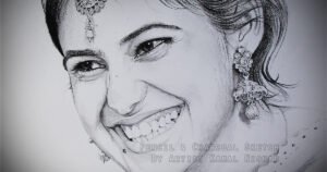 A BEAUTIFUL SMILE | Pencil & Charcoal Sketch This is a Handmade Sketch made with Pencil & Charcoal “A BEAUTIFUL GIRL’S PORTRAIT WITH A SMILE”.  One of my client/customer (MALE) wanted me to draw his “Special Friend’s” portrait for her birthday gift.  SIZE: A3  Created by © Kamal Nishad. All rights reserved. kamalnishad.com