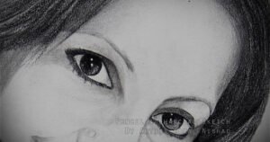 A GIRL’S SELFIE WITH SMILE | Pencil & Charcoal Sketch This is a Handmade Sketch made with Pencil & Charcoal “A GIRL’S SELFIE WITH SMILE”.  One of my client/customer (MALE) wanted me to draw this portrait for her birthday gift.  SIZE: A3  Created by © Kamal Nishad. All rights reserved. kamalnishad.com
