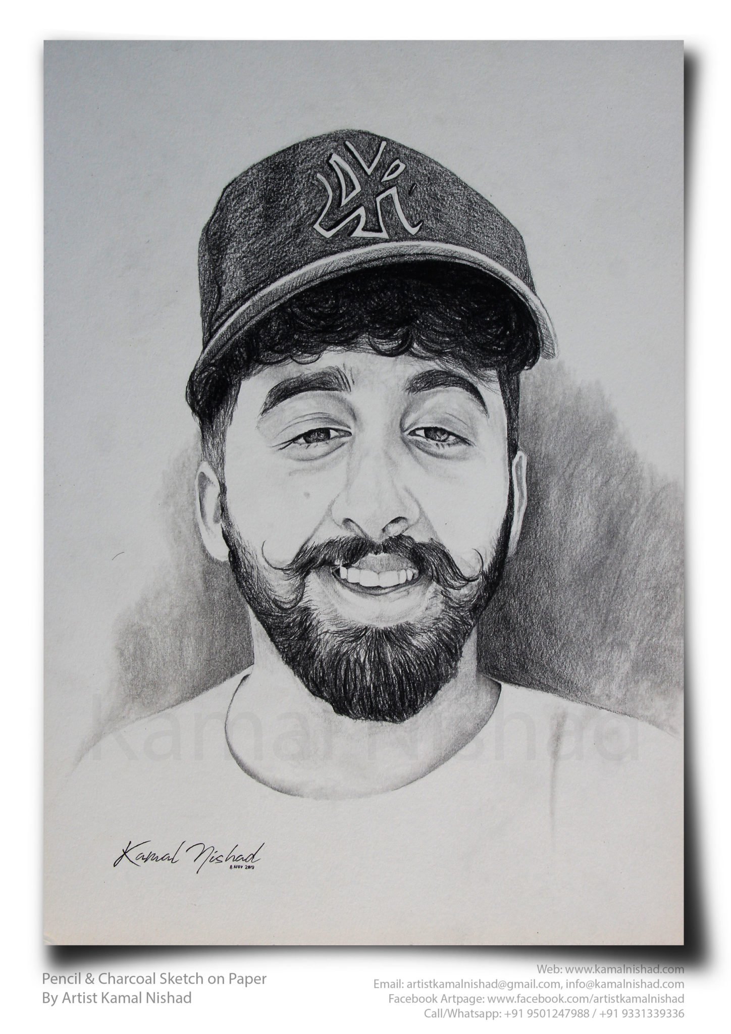 A GLORIOUS SMILE | Pencil & Charcoal Sketch This is a Handmade/hand-drawn Sketch made with Pencil & Charcoal “A GLORIOUS SMILE”. One of my client/customer (FEMALE) wanted me to draw this portrait for a birthday gift. SIZE: A3 Created by © Kamal Nishad. All rights reserved. kamalnishad.com +91 9501247988