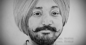 A SIKH MAN | Pencil & Charcoal Sketch This is a Handmade Sketch made with Pencil & Charcoal “A SIKH MAN”.  One of my client/customer (MALE) wanted me to draw his own portrait for him, so I did this sketch for him.  SIZE: A3  Created by © Kamal Nishad. All rights reserved. kamalnishad.com