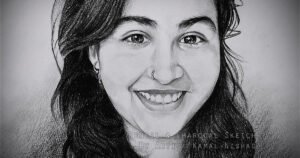 AMAZING SMILE | Pencil & Charcoal Sketch Title : AMAZING SMILE Medium : Pencil & Charcoal Sketch Size : A3 Paper size (Sketch size 18.5 x 23.7 cm*) Artist : Kamal Nishad    This is a Handmade/hand-drawn Sketch made with Pencil & Charcoal “AMAZING SMILE”.  One of my client/customer wanted me to draw this portrait for her friend.  SIZE: Paper size A3 (work area 11.7 x 16.5 inches *estimated)  Created by © Kamal Nishad. All rights reserved. kamalnishad.com