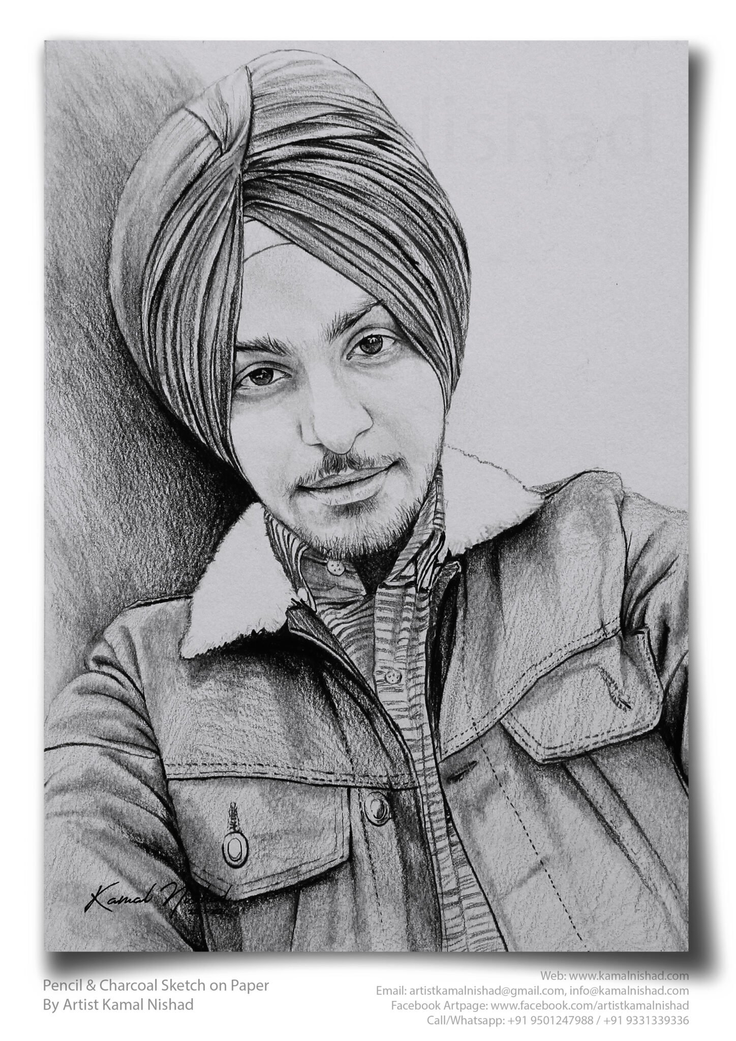 GOOD-LOOKING | Pencil & Charcoal Sketch Title : GOOD-LOOKING Medium : Pencil & Charcoal Sketch Size : A3 Paper size (Sketch size 21.0 x 23.7 cm*) Artist : Kamal Nishad This is a Handmade/hand-drawn Sketch made with Pencil & Charcoal “GOOD-LOOKING”. This is a Gift from One of my Client to his friend/close-one. ? SIZE: Paper size A3 (work area 08.3 x 11.7 inches *estimated) Created by © Kamal Nishad. All rights reserved.