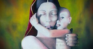 MOTHER & CHILD – Oil Color Painting – by Artist Kamal Nishad +91 9501247988_ 1200 x 630