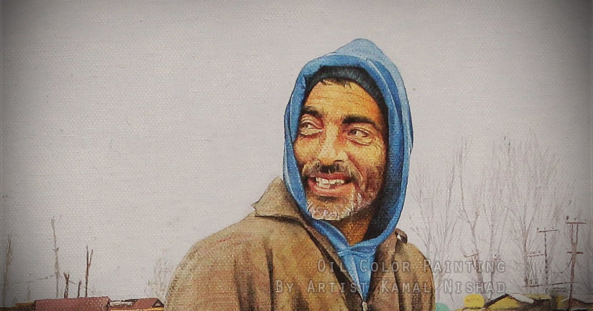 THE FRUIT SELLER (male) | Oil Color Painting THE FRUIT SELLER (female) This is a Handmade “Oil Color Painting”. on canvas, Size : 20 x 30 inches. Created by © Kamal Nishad. All rights reserved. kamalnishad.com +91 95012 47988