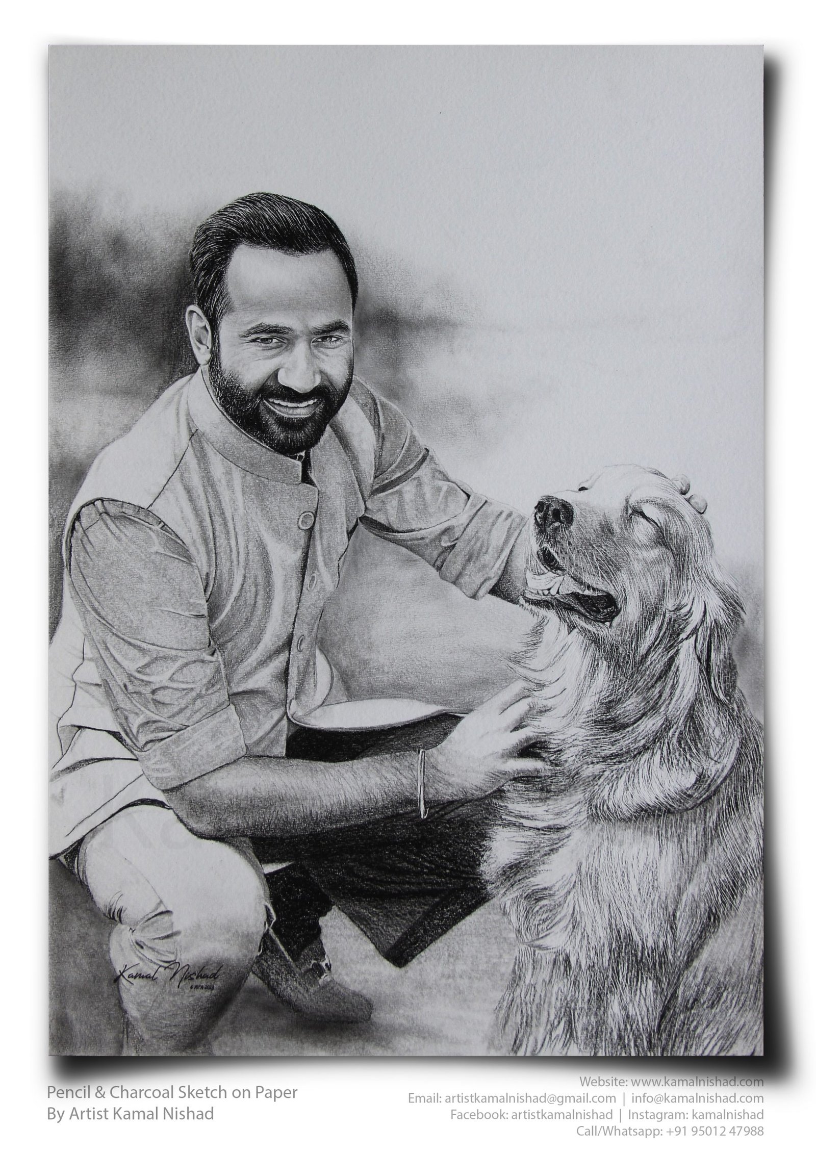 HAPPINESS | Pencil & Charcoal Sketch